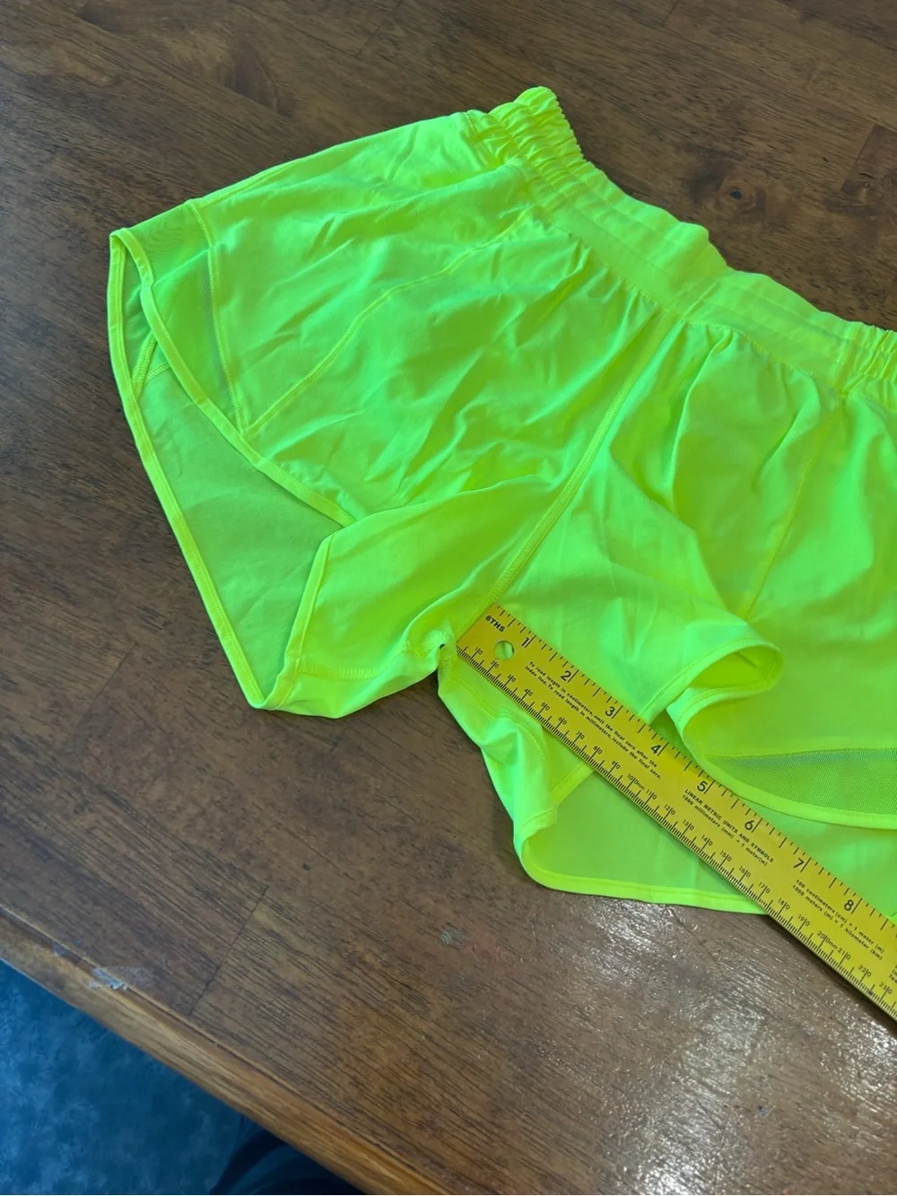 Lululemon Hotty Hot Lined Running Shorts Highlight Yellow Neon Size 8